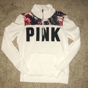 NWOT Quarter-Zip Pink Pullover Sweatshirt